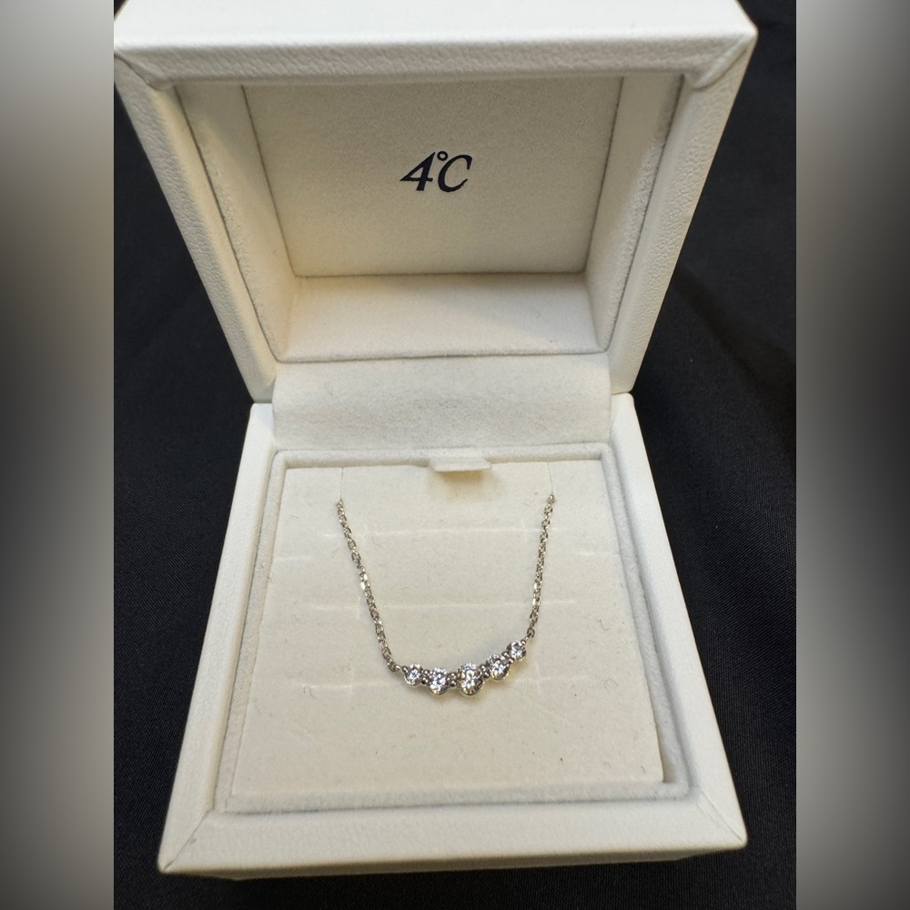 4C Silver Necklace with Crystal Accents